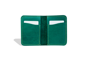 Simple Vertical Wallet | Emerald & Gold