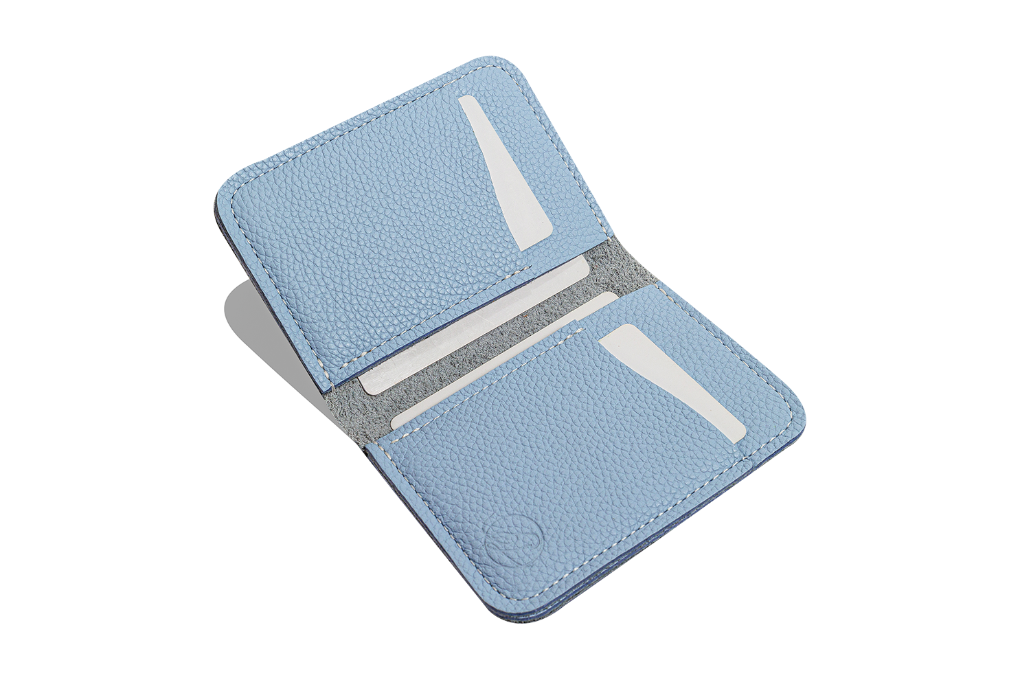 Simple Vertical Wallet | Baby Blue Grain