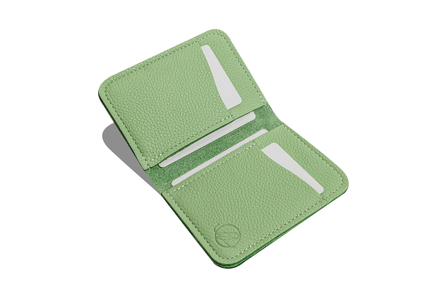 Simple Vertical Wallet | Baby Green Grain
