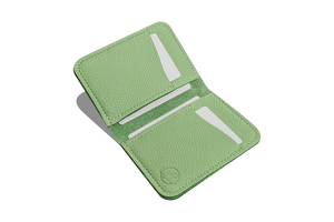 Simple Vertical Wallet | Baby Green Grain